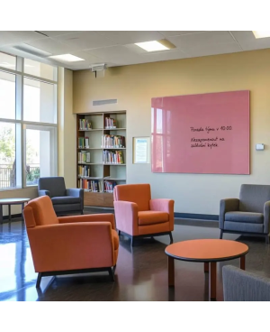 Růžová perlová skleněná magnetická tabule Smatab® pro neziskové organizace