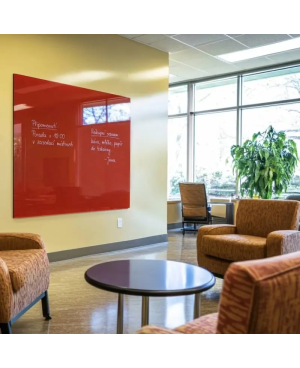 Červená korálová skleněná magnetická tabule Smatab® pro neziskové organizace