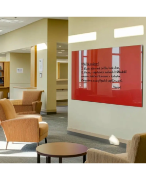 Červená korálová skleněná magnetická tabule Smatab® pro neziskové organizace