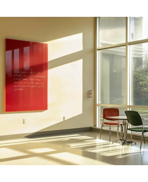 Červená korálová skleněná magnetická tabule Smatab® pro neziskové organizace