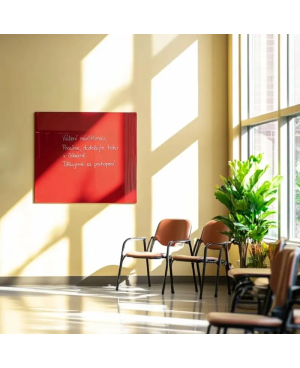 Červená korálová skleněná magnetická tabule Smatab® pro neziskové organizace