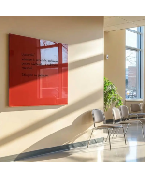 Červená korálová skleněná magnetická tabule Smatab® pro neziskové organizace