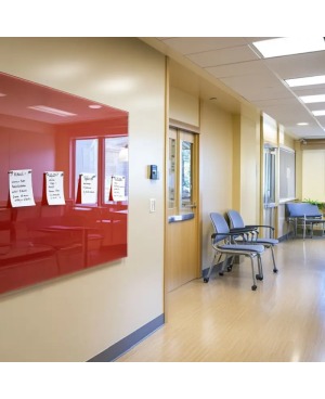 Červená korálová skleněná magnetická tabule Smatab® pro neziskové organizace