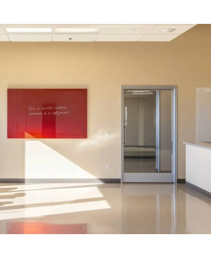 Červená korálová skleněná magnetická tabule Smatab® pro neziskové organizace