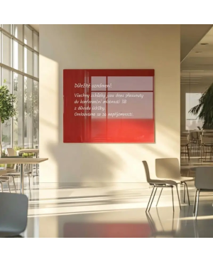 Červená korálová skleněná magnetická tabule Smatab® pro neziskové organizace