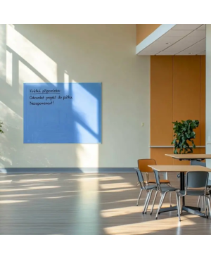 Modrá coelinová skleněná magnetická tabule Smatab® pro neziskové organizace