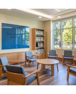 Modrá coelinová skleněná magnetická tabule Smatab® pro neziskové organizace