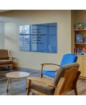 Modrá coelinová skleněná magnetická tabule Smatab® pro neziskové organizace