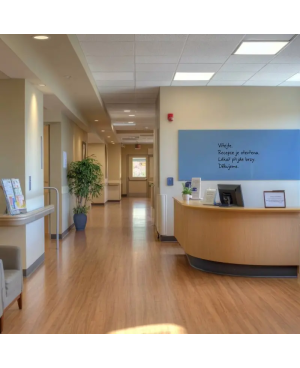 Modrá coelinová skleněná magnetická tabule Smatab® pro neziskové organizace