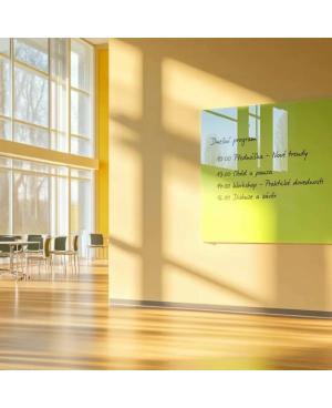 Zelená pistáciová skleněná magnetická tabule Smatab® pro neziskové organizace