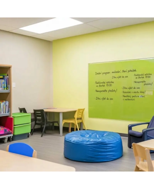 Zelená pistáciová skleněná magnetická tabule Smatab® pro neziskové organizace