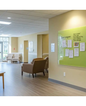 Zelená pistáciová skleněná magnetická tabule Smatab® pro neziskové organizace