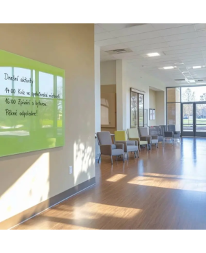 Zelená pistáciová skleněná magnetická tabule Smatab® pro neziskové organizace