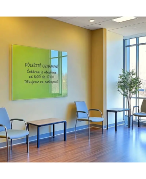 Zelená pistáciová skleněná magnetická tabule Smatab® pro neziskové organizace