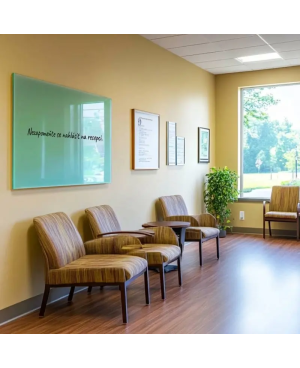 Zelená veronesova skleněná magnetická tabule Smatab® pro neziskové organizace