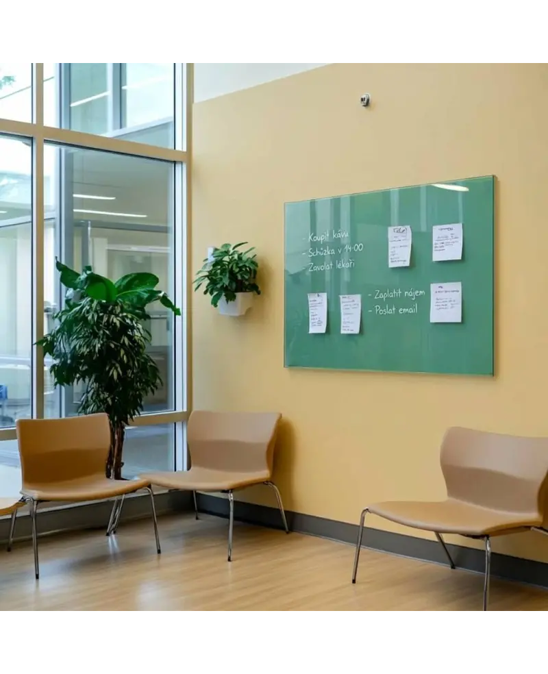 Zelená smaragdová skleněná magnetická tabule Smatab® pro neziskové organizace