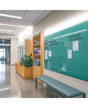 Zelená smaragdová skleněná magnetická tabule Smatab® pro neziskové organizace