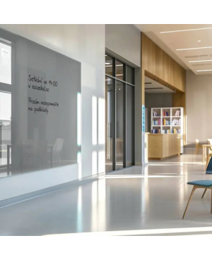 Šedá paynova skleněná magnetická tabule Smatab® pro neziskové organizace