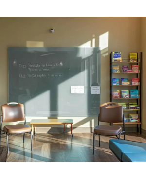 Šedá paynova skleněná magnetická tabule Smatab® pro neziskové organizace