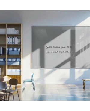 Šedá paynova skleněná magnetická tabule Smatab® pro neziskové organizace