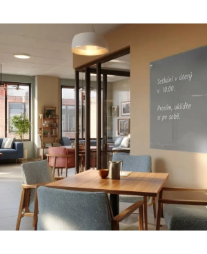 Šedá paynova skleněná magnetická tabule Smatab® pro neziskové organizace