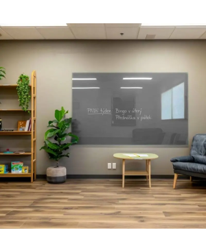 Šedá paynova skleněná magnetická tabule Smatab® pro neziskové organizace