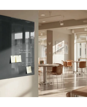Šedá antracitová skleněná magnetická tabule Smatab® pro neziskové organizace
