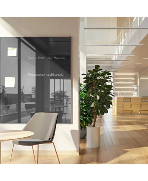 Šedá antracitová skleněná magnetická tabule Smatab® pro neziskové organizace