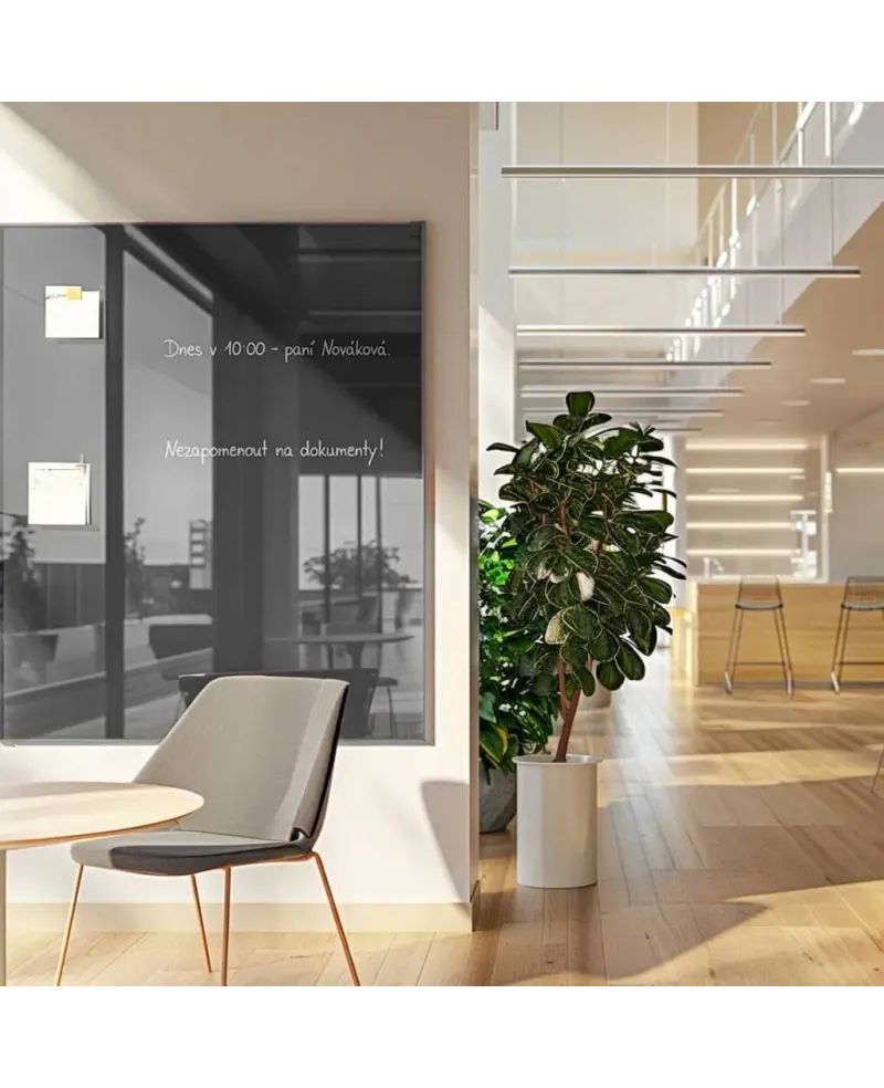 Šedá antracitová skleněná magnetická tabule Smatab® pro neziskové organizace