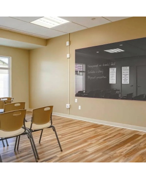 Šedá antracitová skleněná magnetická tabule Smatab® pro neziskové organizace