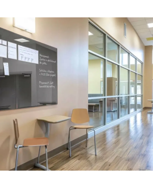 Šedá antracitová skleněná magnetická tabule Smatab® pro neziskové organizace