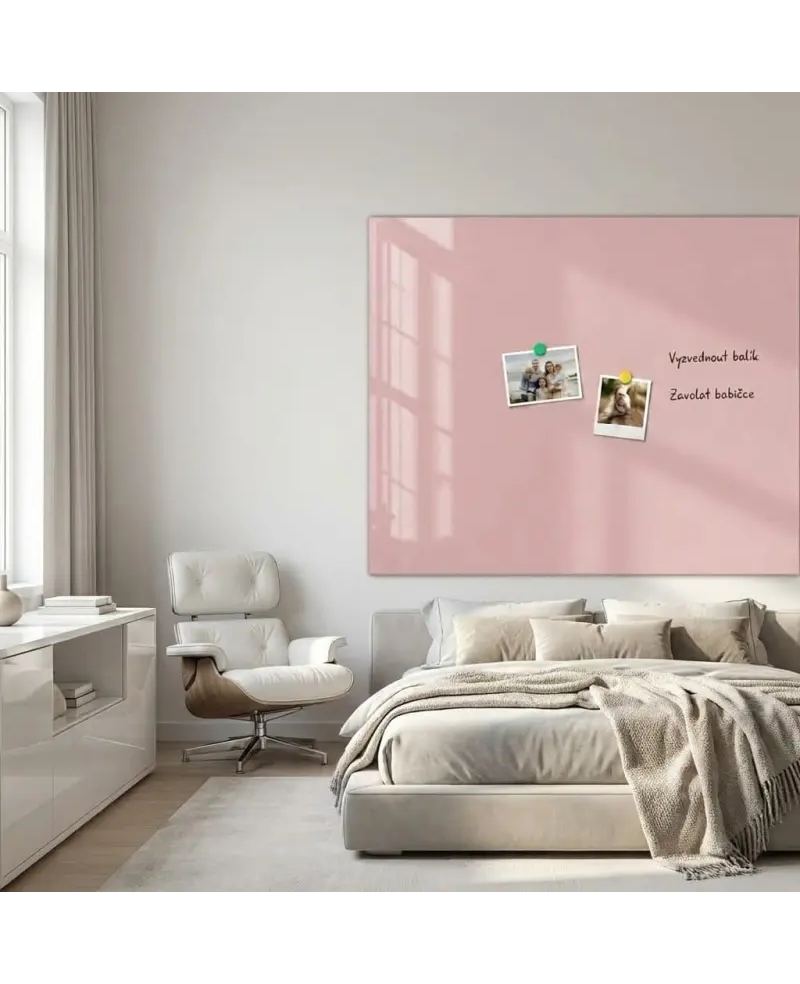 🌸 Ružová telová sklenená tabuľa SMATAB®