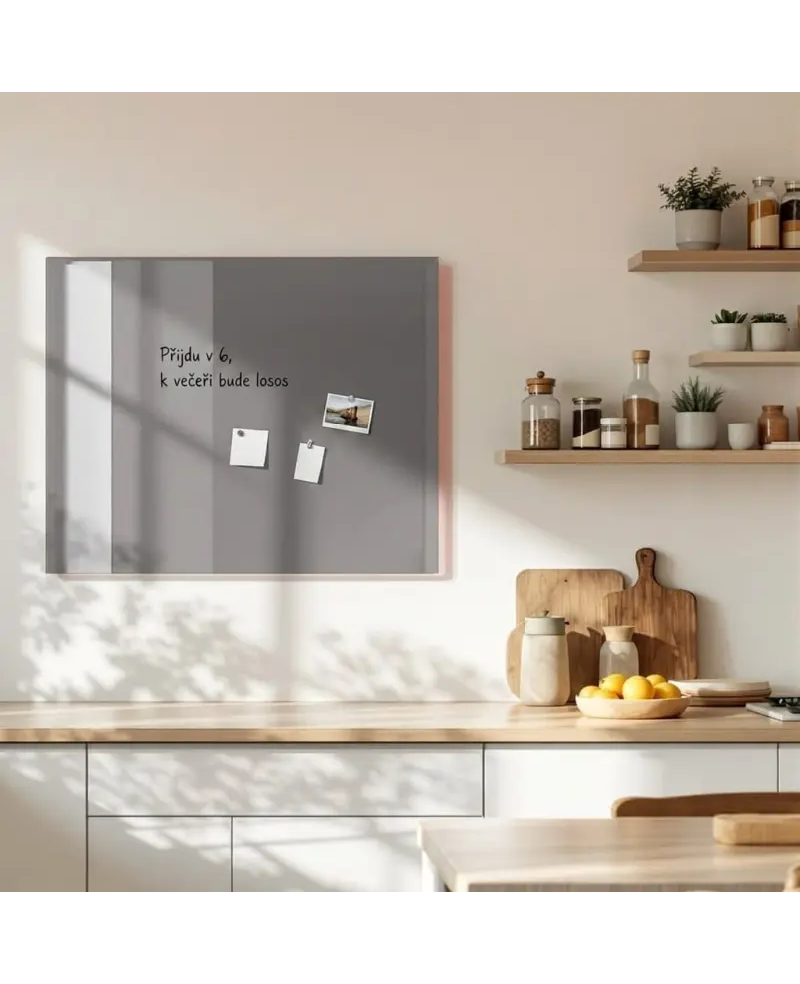 Šedá paynova skleněná magnetická tabule Smatab®