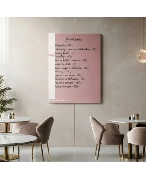 Růžová tělová skleněná tabule SMATAB®