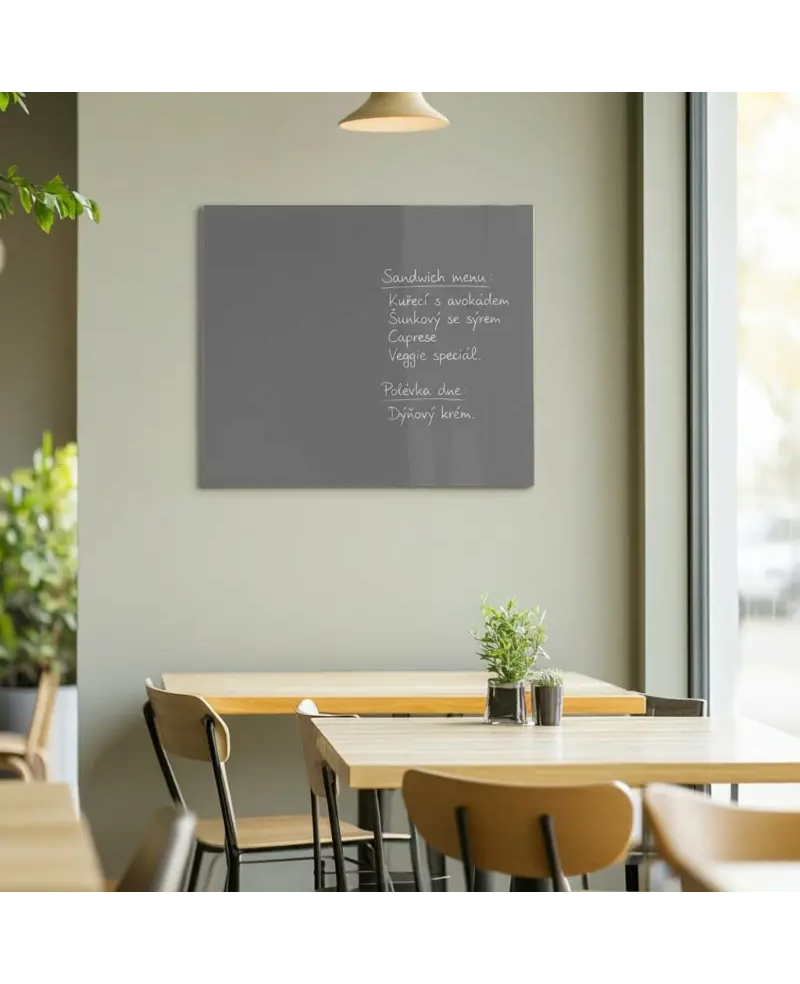 Šedá paynova skleněná magnetická tabule Smatab®
