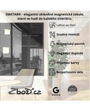 ⚫ Skleněná tabule SMATAB® šedá antracitová