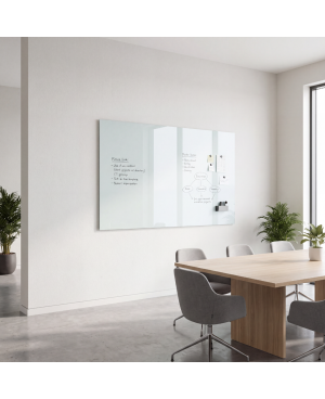 Bílá satinová skleněná tabule SMATAB® | Styl a efektivita v kanceláři