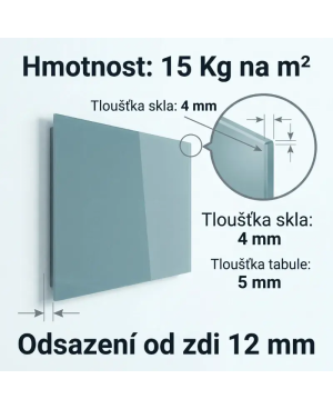 Šedá antracitová skleněná magnetická tabule Smatab®