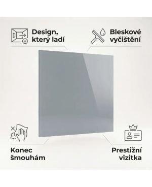 Šedá paynova skleněná magnetická tabule Smatab®