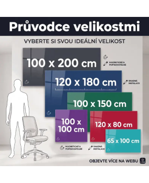 Šedá paynova skleněná magnetická tabule Smatab®