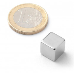 🧲 Neodymový magnet kocka - strieborný 1 ks