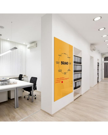 Skleněná pracovní a kancelářská tabule - žlutá neapolská Smatab®