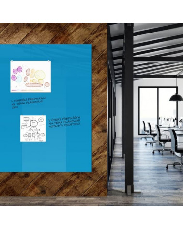 Skleněná pracovní a kancelářská tabule - modrá coelinová Smatab®