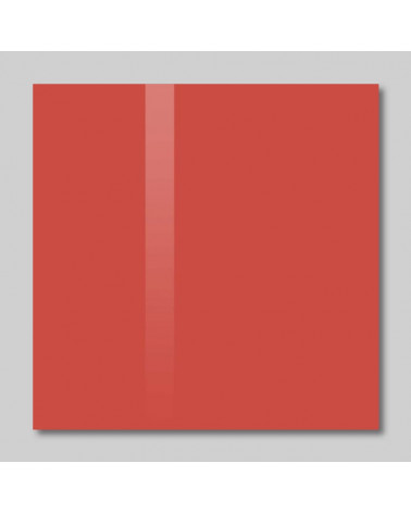 Skleněná magnetická tabule nalepovací na zeď - červená korálová Smatab®