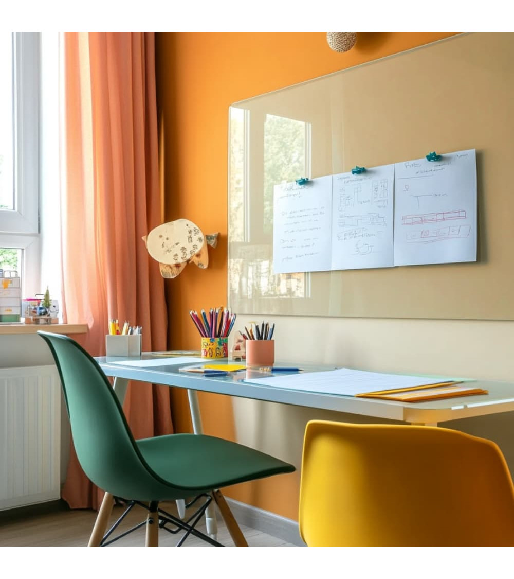 Skleněná magnetická tabule pro děti - okrová umbra Smatab® Skleněná magnetická tabule pro děti - okrová umbra Smatab®