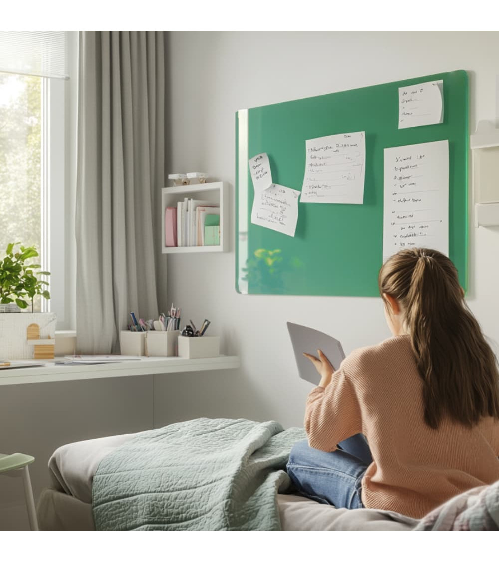 Skleněná magnetická tabule - zelená veronesova Smatab®