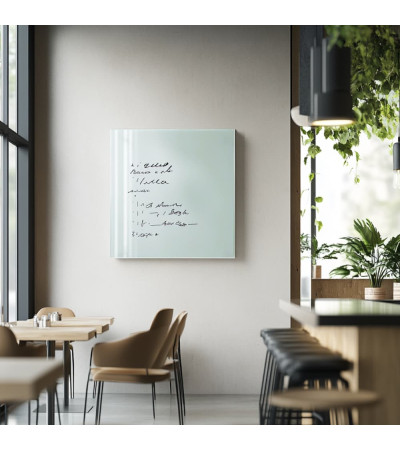 Skleněná magnetická tabule do restaurace - bílá satinová Smatab®