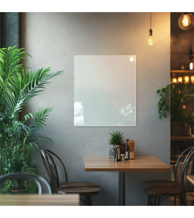 Skleněná magnetická tabule do restaurace - bílá satinová Smatab®