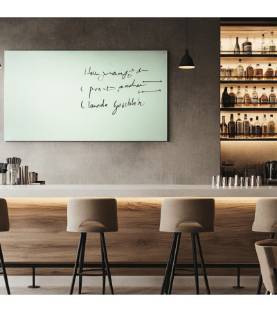 Skleněná magnetická tabule do restaurace - bílá satinová Smatab®