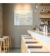 Skleněná magnetická tabule do restaurace - bílá satinová Smatab®
